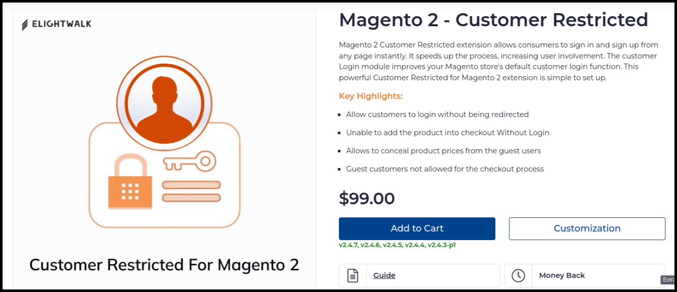 7. Magento 2 Customer Restricted