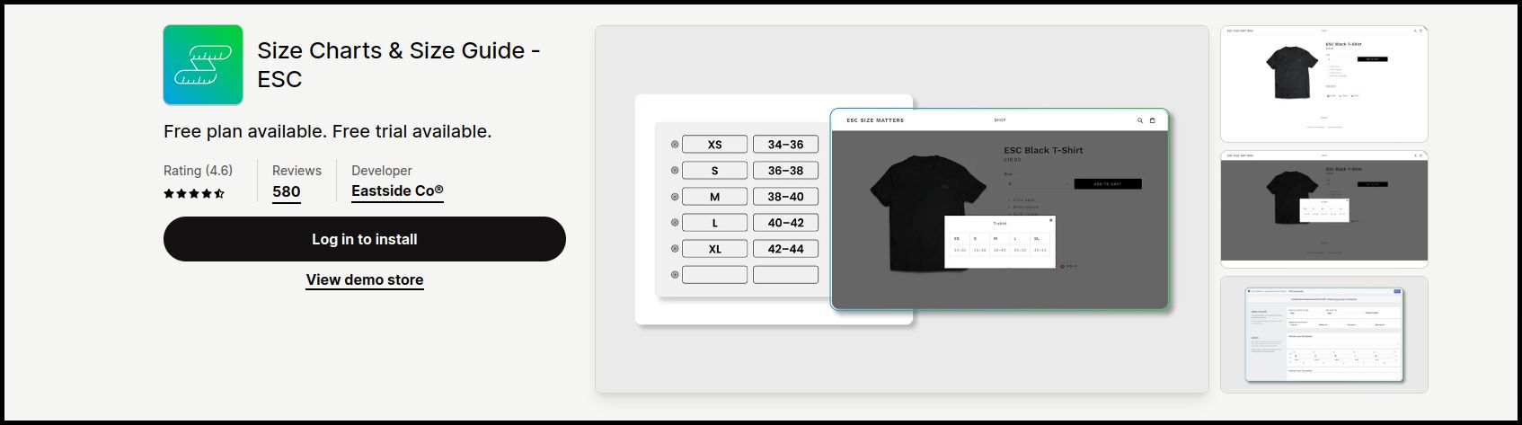 11. ESC- Size Chats and Size Guide