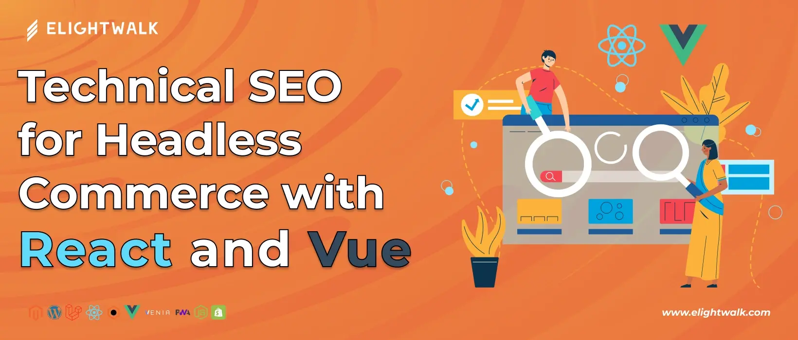 Technical SEO strategies for headless commerce websites using React and Vue