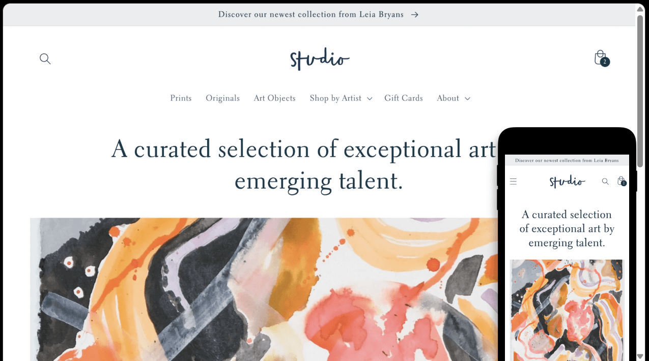 Studio – Free Shopify Theme for Creators